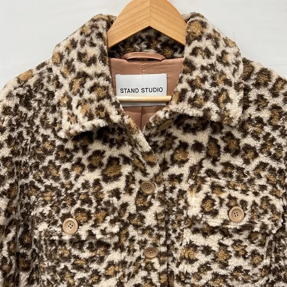 Stand Studio | Oversized Beige Leopard Sabi Coat - Size FR 38 - Picture 4 of 9